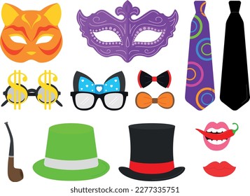 Themed party set, vector illustration