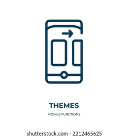 Themes-Symbol. Lineare Vektorgrafik aus der Sammlung mobiler Funktionen. Umreißen Sie Themen-Symbol-Vektorgrafik. Dünnliniensymbol für Web- und mobile Apps, Logo, Printmedien.