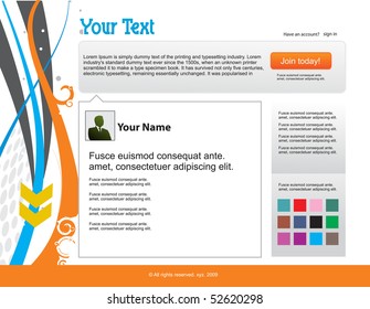 themes website design template background, vector illustration