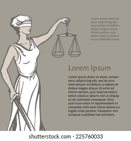 Themis (Femida) - goddess of justice.Vector illustration.