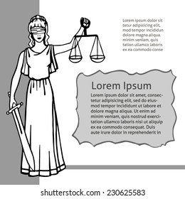 Themis (Femida) - goddess of justice.Vector illustration.