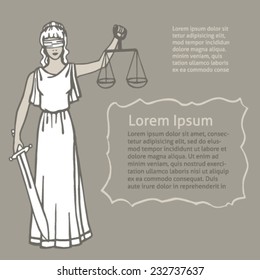 Themis (Femida) - goddess of justice.Vector illustration.