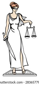 Themis (Femida) - goddess of justice.Vector illustration.