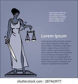 Themis (Femida) - goddess of justice.Vector illustration.