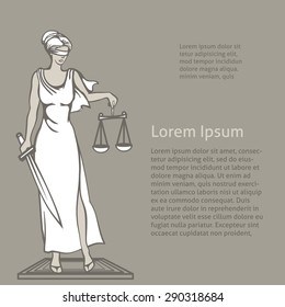 Themis (Femida) - goddess of justice.Vector illustration.