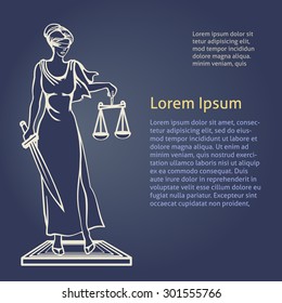 Themis (Femida) - goddess of justice.Vector illustration.