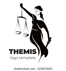 Themis is the goddess of judiciary.
Legal logo template.