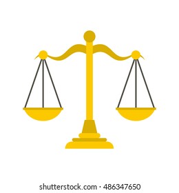 Themis libra icon in flat style isolated on white background. Justice symbol vector illustration