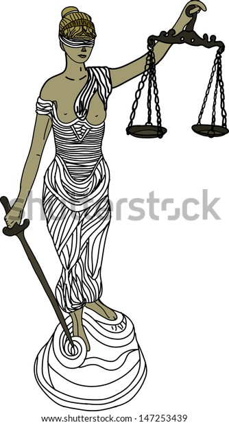 Themis Mythological Greek Goddess Symbol Justice Stock Vector (Royalty ...