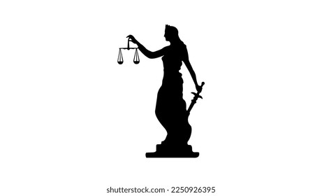 Themis silhouette Goddess Lady of Justice, high quality vector