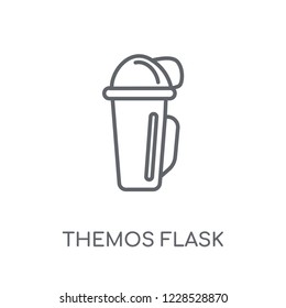 Themos Flask linear icon. Modern outline Themos Flask logo concept on white background from Winter collection. Suitable for use on web apps, mobile apps and print media.