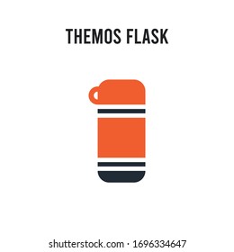 Themos Flask vector icon on white background. Red and black colored Themos Flask icon. Simple element illustration sign symbol EPS