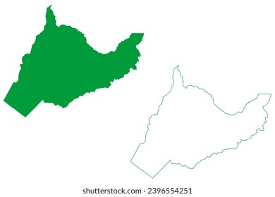 Theobroma municipality (State of Rondônia or Rondonia, RO, Municipalities of Brazil, Federative Republic of Brazil) map vector illustration, scribble sketch Theobroma map