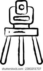 Theodolite hand drawn vector illustration