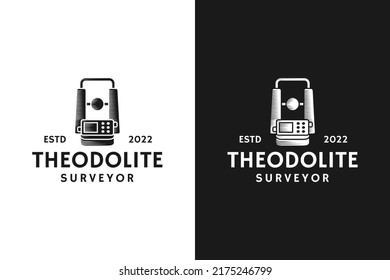 Theodolite Logo Design In Retro Style