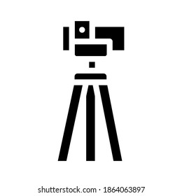 theodolite, vertical projection device glyph icon vector. theodolite, vertical projection device sign. isolated contour symbol black illustration
