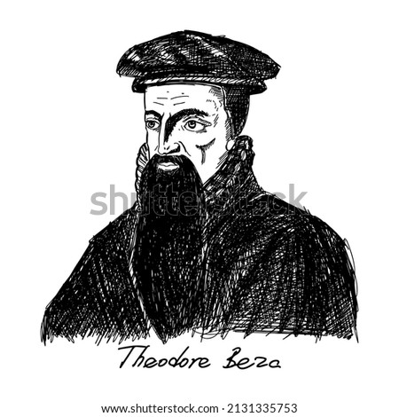 Theodore Beza (1519-1605) was a French Reformed Protestant theologian, reformer and scholar who played an important role in the Reformation. Christian figure. Zdjęcia stock © 