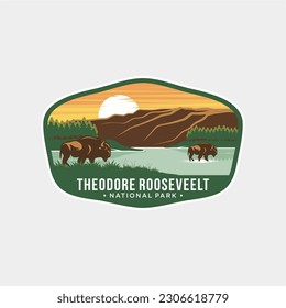 Theodore Roosevelt National Park Emblem patch logo illustration