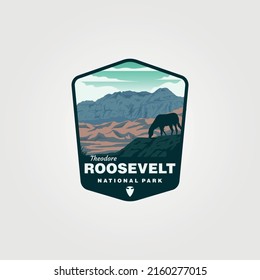 theodore roosevelt national park vector logo symbol illustration design