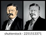 Theodore Roosevelt portrait vector graphics