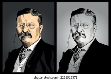 Theodore Roosevelt portrait vector graphics