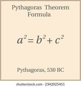 Teorema de Pitágoras. Educación. Ciencia. Fórmula. Ilustración vectorial. 