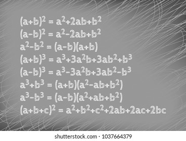 Theorem written by hand on a gray board. Quick multiplication rules.