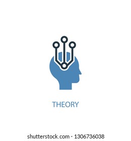 theory concept 2 colored icon. Simple blue element illustration. theory concept symbol design. Can be used for web and mobile UI/UX