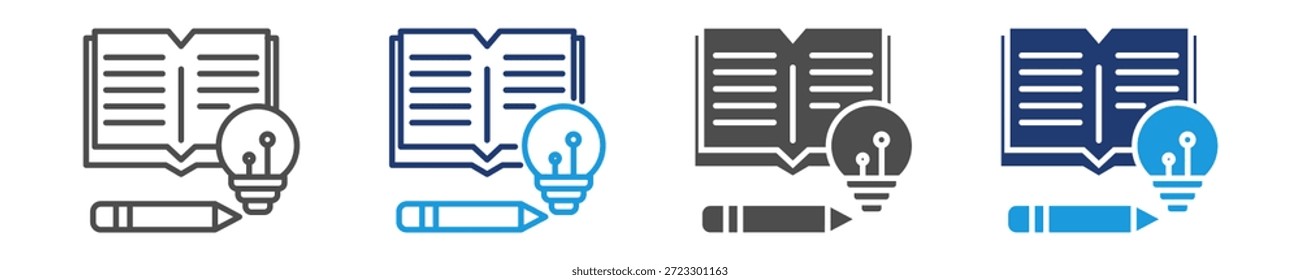 Conjunto de iconos de diseño de teoría Estilo múltiple