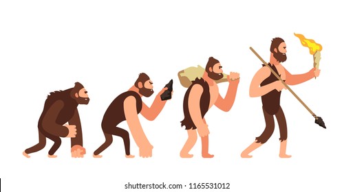 人類の進化論 人間開発段階 人類学のベクターイラスト 進化人間 発展の進歩の人々 のベクター画像素材 ロイヤリティフリー