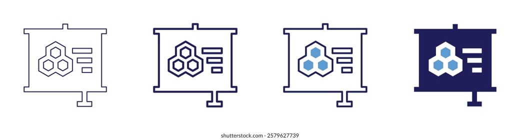 Theory icon in 4 different styles. Thin Line, Line, Bold Line, Duotone. Duotone style. Editable stroke.