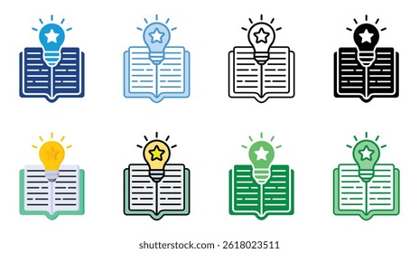 Theory icon set multiple style collection. 