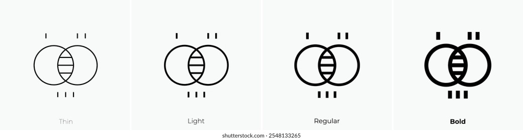 Theory icon. Thin, Light Regular And Bold style design isolated on white background