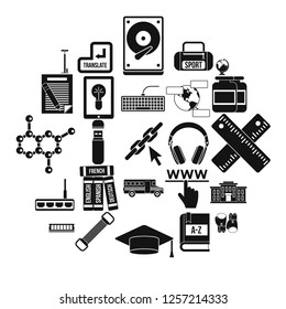 Theory icons set. Simple set of 25 theory vector icons for web isolated on white background