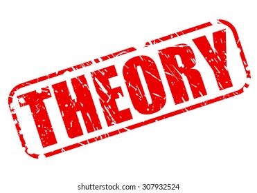 THEORY red stamp text on white