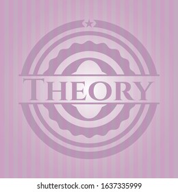 Theory retro pink emblem. Vector Illustration. Detailed.