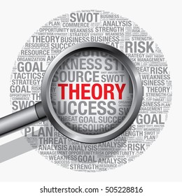 Theory word cloud business concept, vector presentation template