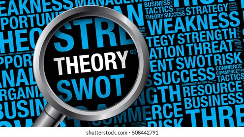 Theory word cloud business concept, vector presentation template