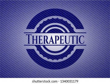 Therapeutic badge with denim texture