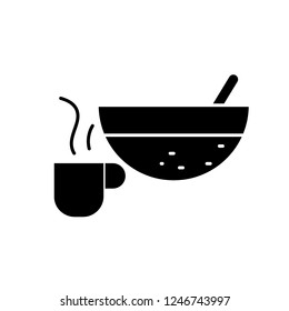 Therapeutic drink black icon, vector sign on isolated background. Therapeutic drink concept symbol, illustration 