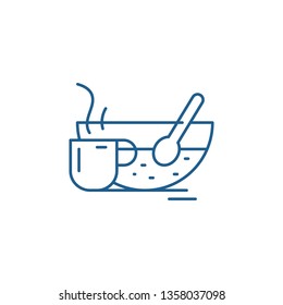 Therapeutic drink line icon concept. Therapeutic drink flat  vector symbol, sign, outline illustration.