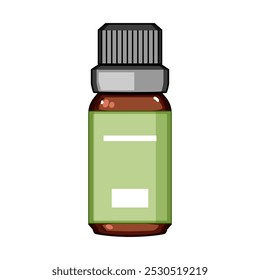 therapeutic essential oil bottle cartoon. blend scent, relaxation wellness, holistic concentrate therapeutic essential oil bottle sign. isolated symbol vector illustration