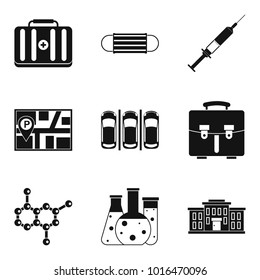 Therapeutic icons set. Simple set of 9 therapeutic vector icons for web isolated on white background