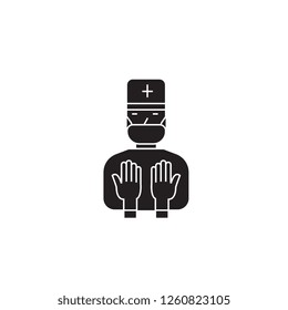 Therapeutic procedures black vector concept icon. Therapeutic procedures flat illustration, sign