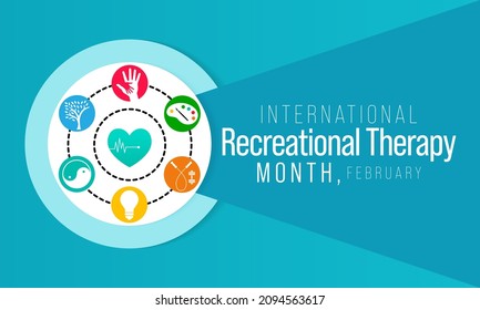 Therapeutic Recreation (TR) month is observed every year in February, Vector illustration