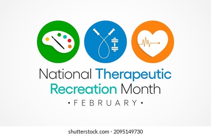 Therapeutic Recreation (TR) month is observed every year in February, Vector illustration