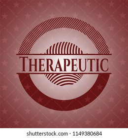 Therapeutic retro style red emblem
