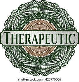 Therapeutic rosette or money style emblem