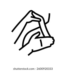 therapist applying kinesio tape line icon vector. therapist applying kinesio tape sign. isolated contour symbol black illustration
