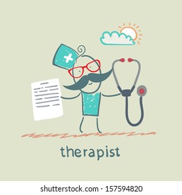therapist with a folder and stethoscope